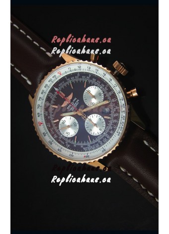 Breitling Navitimer 01 Brown Dial Rose Gold 1:1 Mirror Swiss Replica Watch