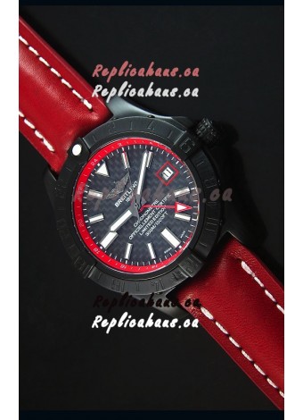 Breitling Chronometre GMT Carbon Dial Swiss Replica Watch in PVD Casing
