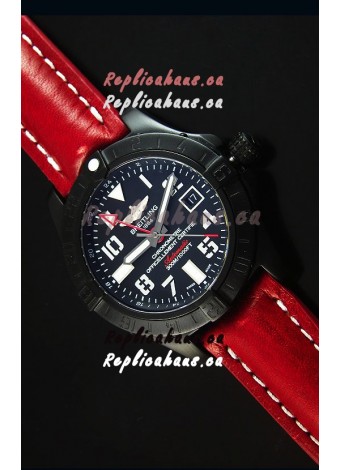 Breitling Chronometre GMT Black Dial Swiss Replica Watch in PVD Casing