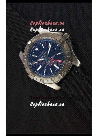 Breitling Avenger II BlackSteel GMT Swiss Replica Watch Nylon Strap 1:1 Mirror Replica Watch