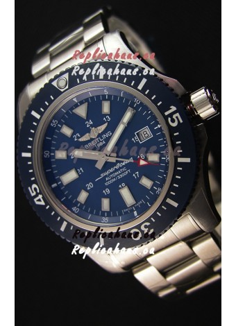 Breitling SuperOcean 44 Special Steel - Mariner Blue Swiss Replica Watch with Steel Strap