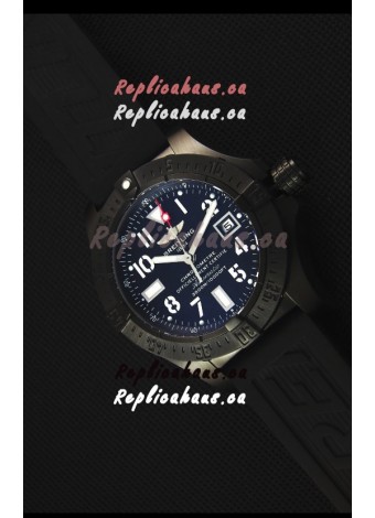 Breitling Avenger Blacksteel DLC Coated Swiss Replica Watch in Black Dial