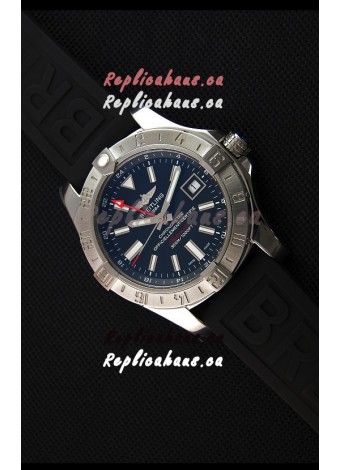 Breitling Avenger II GMT Swiss 1:1 Mirror Replica Watch in Black Dial 