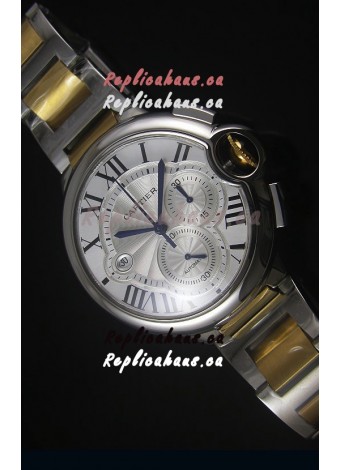 Ballon De Cartier Chronograph in Yellow Gold Two Tone Case - 1:1 Mirror Replica