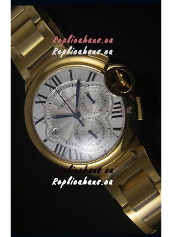 Ballon De Cartier Chronograph in Yellow Gold Case - 1:1 Mirror Replica