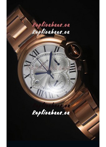 Ballon De Cartier Chronograph in Rose Gold Case - 1:1 Mirror Replica