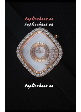 Chopard Happy Diamonds 38MM Black Strap in White Dial