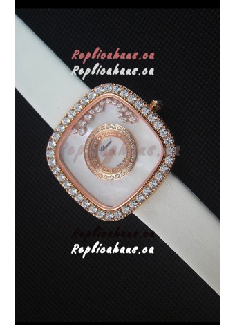Chopard Happy Diamonds 38MM White Strap in White Dial