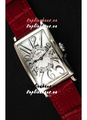 Franck Muller Long Island Ladies Replica Watch in Swiss Quartz Movement Red Strap 