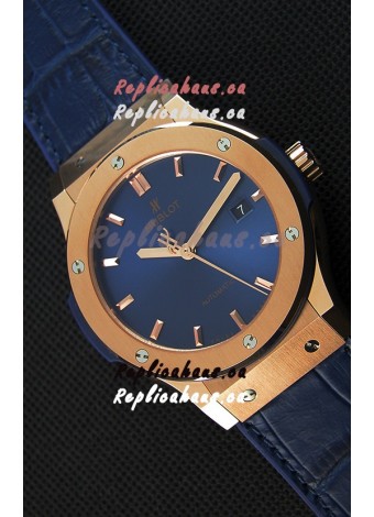 Hublot Classic Fusion Blue King Gold Swiss Replica Watch - 1:1 Mirror Replica