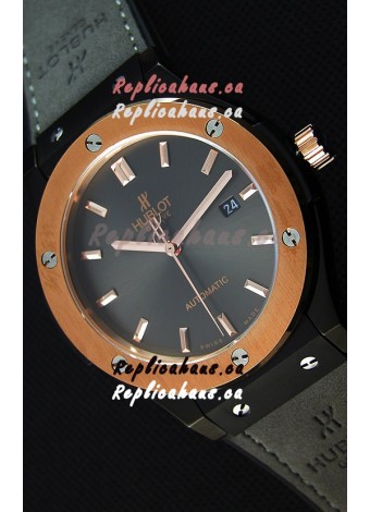 Hublot Classic Fusion Ceramic King Gold Grey Dial Swiss Replica Watch - 1:1 Mirror Replica