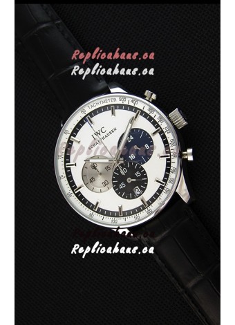 IWC Schaffhausen Japanese Replica Watch Quartz Movement in White Dial 