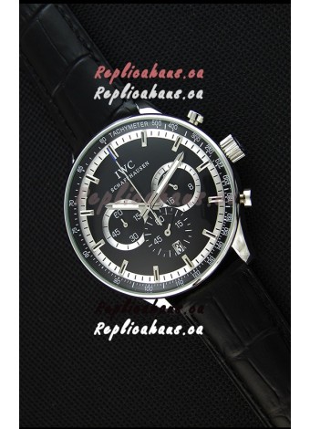 IWC Schaffhausen Japanese Replica Watch Quartz Movement in Black Dial 