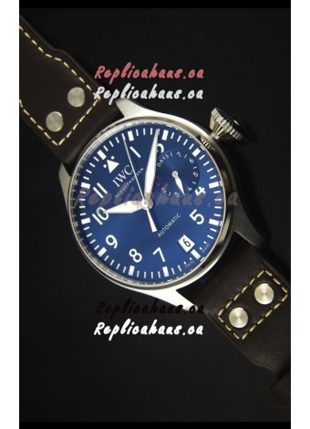 IWC Big Pilot IW500901 - Functional Power Reserve Brown Strap Blue Dial 1:1 Mirror Watch