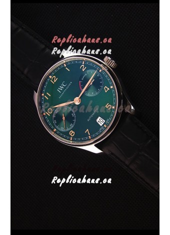 IWC Portugieser Swiss Updated Version - 1:1 Mirror Replica Watch Green Dial Steel Case Watch