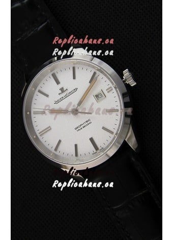 Jaeger LeCoultre Geophysic True Second Steel Case Watch White Dial 