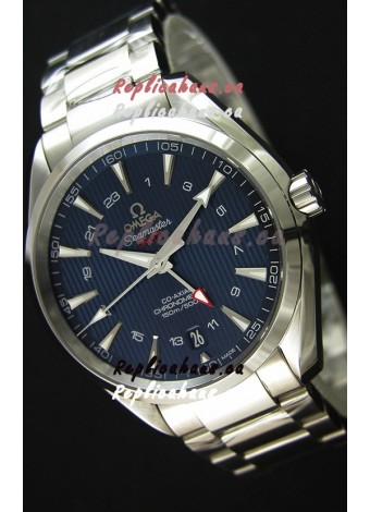 Omega Seamaster Aqua Terra GMT 150M 43MM 1:1 Mirror Replica Watch Blue Dial