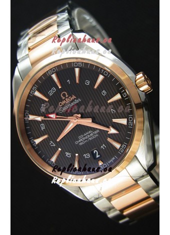 Omega Seamaster Aqua Terra GMT 150M 43MM 1:1 Mirror Replica Watch Two Tone Case