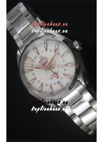 Omega Seamaster COAX GMT Stainless Steel Swiss Watch in White Dial