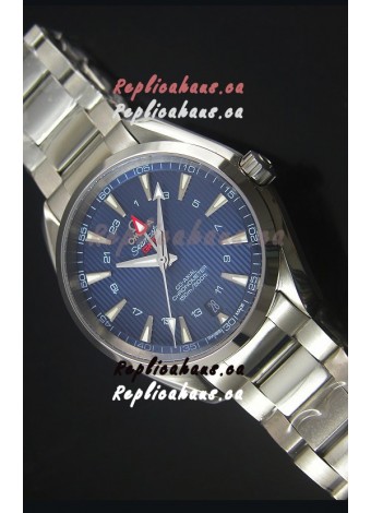 Omega Seamaster COAX GMT Stainless Steel Swiss Watch in Blue Dial