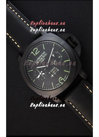 Panerai Luminor GMT 8 Days Power Reserve Japanese Replica PVD Case Watch
