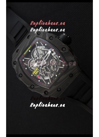 Richard Mille RM35-2 Rafael Nadal Forged Carbon Case with Black Rubber Strap