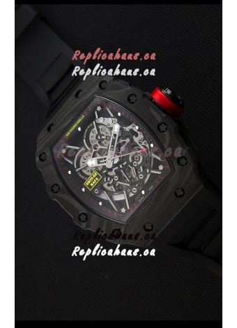 Richard Mille RM35-2 Rafael Nadal Forged Carbon Case with Black Rubber Strap