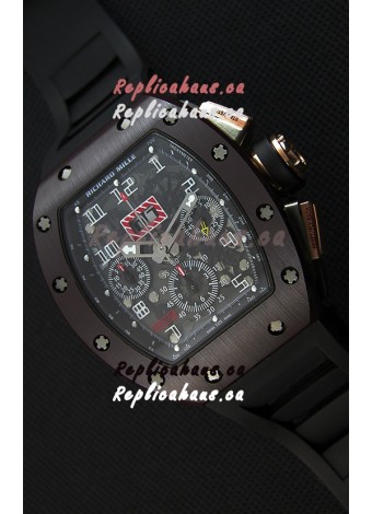 Richard Mille RM011-FM Felipe Massa One Piece Ceramic Case Watch in Black Strap
