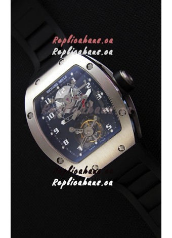 Richard Mille RM001 Evolution Tourbillon Swiss Replica Watch with Brushed Steel Case