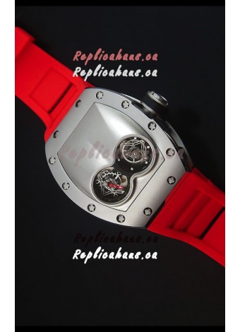 Richard Mille RM053 Tourbillon Pablo Mac Donough Swiss Replica Watch in Titanium Case Red Strap