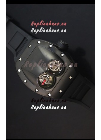 Richard Mille RM053 Tourbillon Pablo Mac Donough Swiss Replica Watch in PVD Case Black Strap