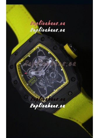 Richard Mille RM35-01 Rafael Nadal Edition Swiss Replica Watch Yellow Nylon Strap