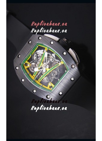 Richard Mille RM061 Ceramic Case Swiss Yellow/Green Bezel Replica Watch