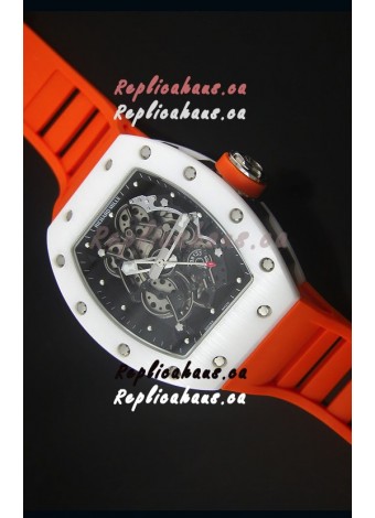 Richard Mille RM055 White Ceramic Case Watch in Black Inner Bezel