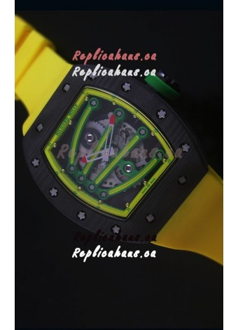 Richard Mille RM059 Yohan Blake Forged Carbon Case Swiss Replica Watch in Yellow Bezel