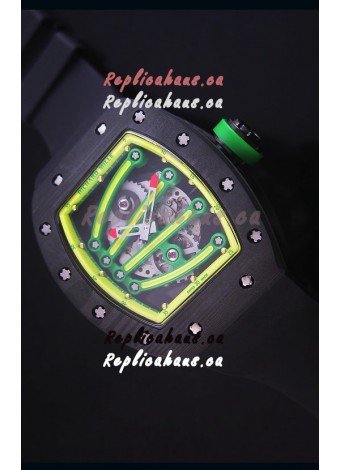 Richard Mille RM059 Yohan Blake Forged Carbon Case Swiss Replica Watch in Yellow Bezel