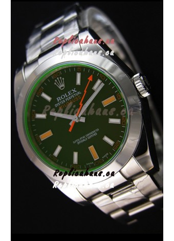 Rolex Milgauss 116400M Swiss Watch with Black Dial - Ultimate 904L Steel Watch 