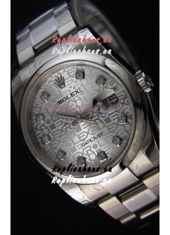Rolex Datejust 36MM Cal.3135 Movement Swiss Replica Watch in Steel White Steel Dial