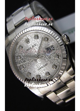 Rolex Datejust 36MM Cal.3135 Movement Swiss Replica Watch in Steel White Steel Dial