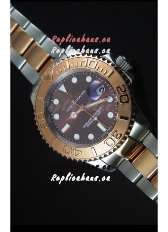 Rolex Yachtmaster Rose Gold Two Tone Grey Dial 1:1 Swiss Replica Watch 