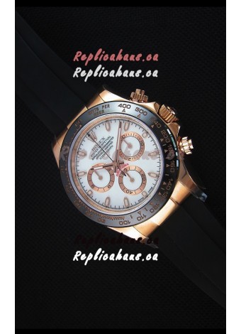 Rolex Daytona 116515 Everose 1:1 Mirror Replica White Dial Watch 