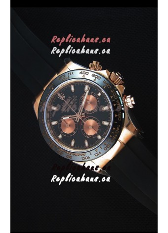 Rolex Daytona 116515 Everose 1:1 Mirror Replica Black Dial Watch 