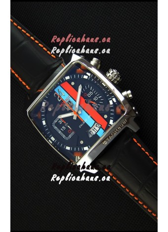 Tag Heuer Monaco 24 Quartz Replica Watch in Red/Blue Stripes Dial