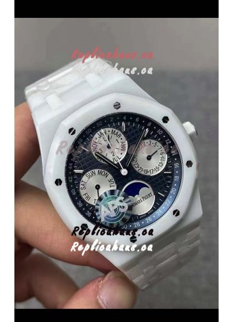 Audemars Piguet Royal Oak Perpetual Calendar Swiss Replica White PVD Casing in Blue Dial 