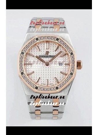 Audemars Piguet Royal Oak 33MM Two Tone Casing White Dial 1:1 Mirror Replica Watch
