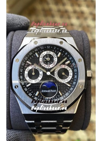 Audemars Piguet Royal Oak Perpetual Calendar Swiss Replica 904L Steel in Black Dial 