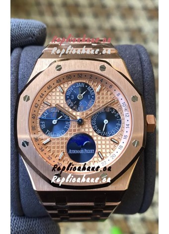 Audemars Piguet Royal Oak Perpetual Calendar Swiss Replica 904L Steel in Rose Gold Casing