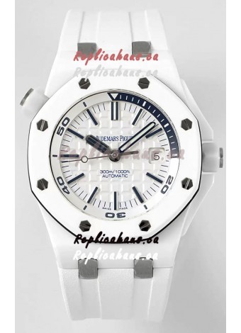 Audemars Piguet Royal Oak Offshore Ceramic 1:1 Ultimate Swiss Replica Watch White Dial Cal.3102 Movement