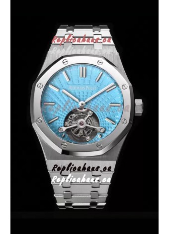 Audemars Piguet Royal Oak Tourbillon 41mm in 904L Casing - Tiffany Blue Tapisserie Dial 1:1 Ultimate Replica