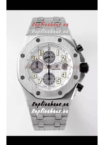Audemars Piguet Royal Oak Offshore White Dial Chronograph 1:1 Mirror Replica Watch - 904L Steel